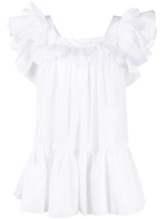 Shop white Loulou ruffled tiered mini dress with Express Delivery - Farfetch