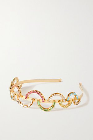 Gold Brio gold-tone crystal headband | Rosantica | NET-A-PORTER