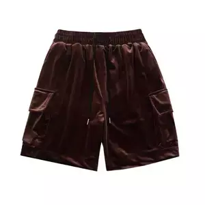 Brown velvet lounge shorts