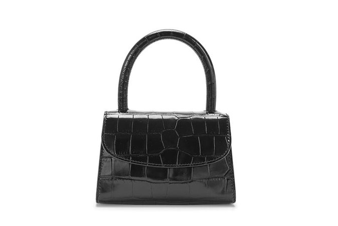 Mini Black Croco Embossed Leather – BY FAR