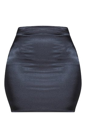 Black Satin High Waist Mini Skirt | Skirts | PrettyLittleThing