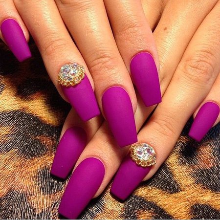 Matte Purple Nails