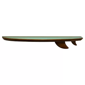 24"x5" Surf Board Wall Shelf Brown/Green - Pillowfort™ : Target
