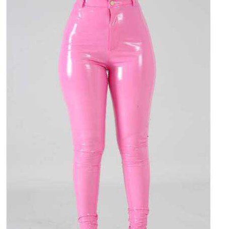pink pleather pant