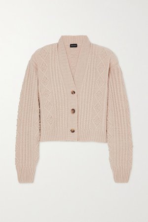 Cable-knit Cashmere Cardigan - Beige