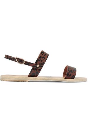 Ancient Greek Sandals | Clio leopard-print leather slingback sandals | NET-A-PORTER.COM