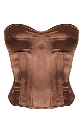 chocolate satin corset