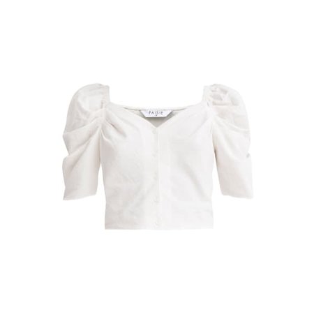 Cannes Sweetheart Puff Sleeve Blouse In Off White | PAISIE | Wolf & Badger