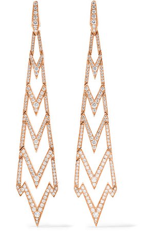 Stephen Webster | Lady Stardust 18-karat rose gold diamond earrings | NET-A-PORTER.COM