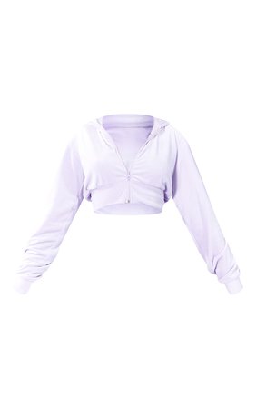 Lilac Velour Cropped Hoodie | Co-Ords | PrettyLittleThing USA