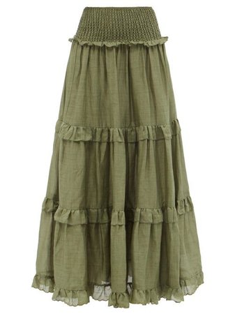 Olive green maxi skirt