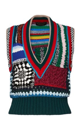 BURBERRY Patchwork crocheted tank