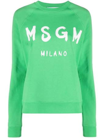 MSGM logo-print long-sleeve Sweatshirt - Farfetch