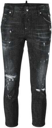 Cool Girl cropped microstudded jeans