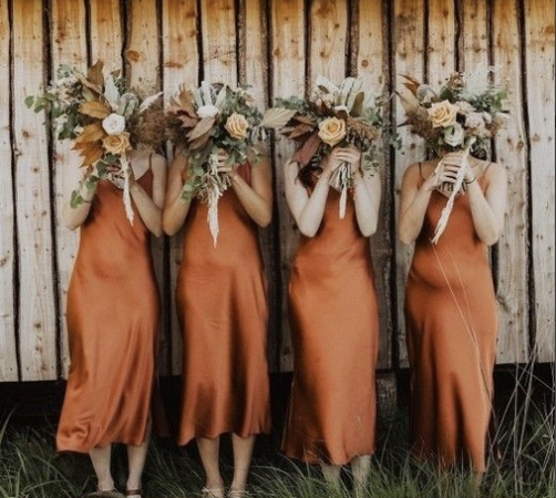 Burnt Orange Bridesmaid Dresses