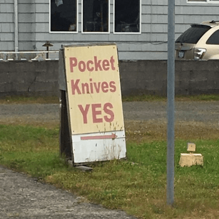 Pocket knives sign