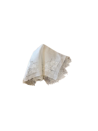 lace white handkerchief antique accessories