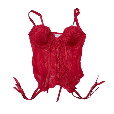 red lace up bustier corset lingerie top