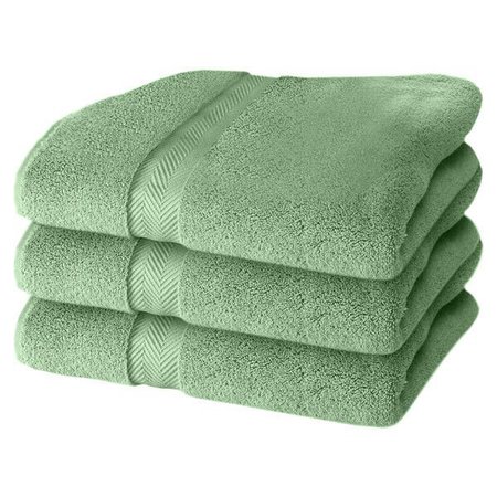 green bath towel