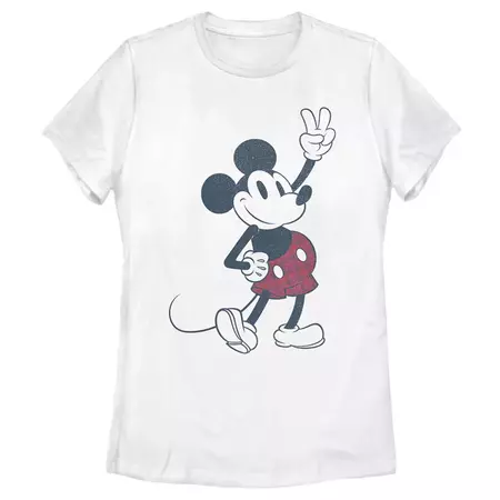 Women's Mickey & Friends Plaid Mickey Mouse Retro T-shirt : Target