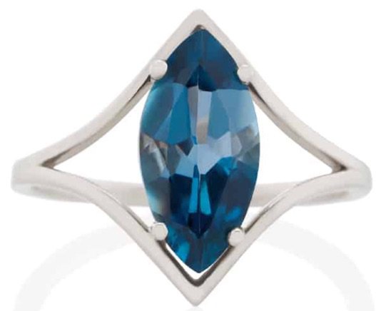 White Gold Blue Diamond Ring