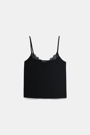 OPEN KNIT LINGERIE - STYLE TOP-TOPS-WOMAN | ZARA United States black