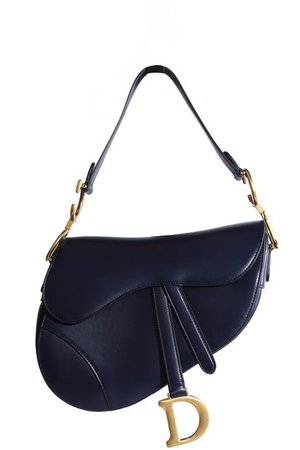 Dior Christian 2019 Saddle Navy Leather Shoulder Bag - Tradesy