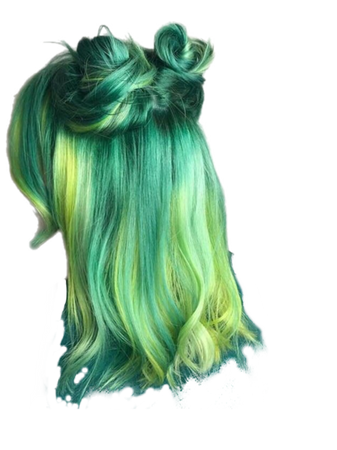 green hair buns