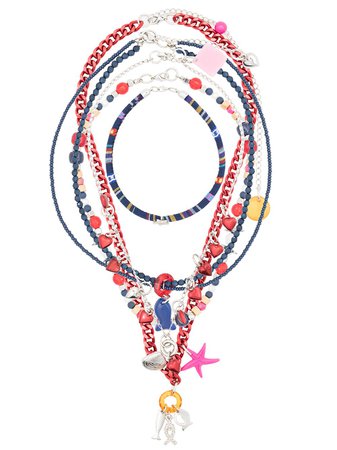 Amir Slama five-strand charm necklace set