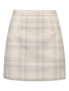 Wool Blend Plaid Skirt