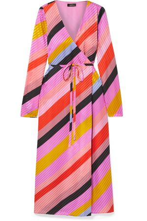Stine Goya | Striped silk-jacquard wrap dress | NET-A-PORTER.COM