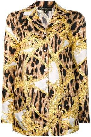 leopard baroque print shirt