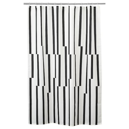 KINNEN Shower curtain - white/black - IKEA