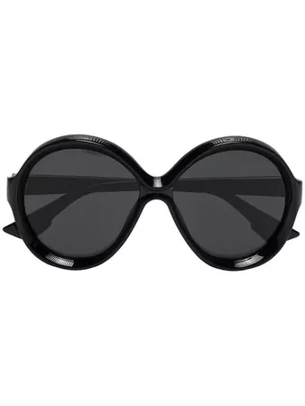 Dior Eyewear Black Bianca Round Frame Sunglasses - Farfetch