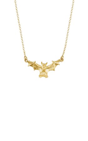 Baby Bat 18k Yellow Gold Necklace By Anthony Lent