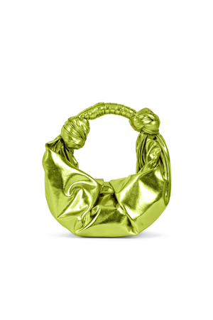 Green metallic Knotted Bag