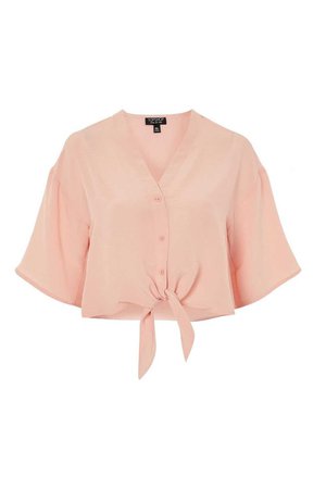 Tie Front Cropped Blouse - Shirts & Blouses - Clothing - Topshop