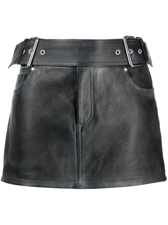 Blumarine Belted Leather Miniskirt - Farfetch