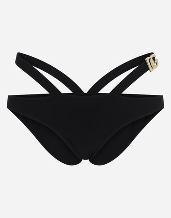 Bikini bottoms with lacing in Black for Women | Dolce&Gabbana®
