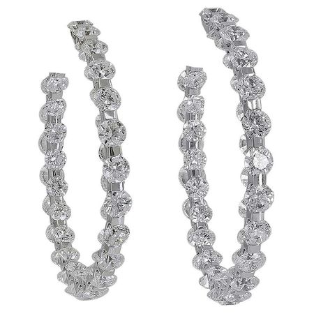 Spectra Fine Jewelry, Diamond Gold Hoop Earrings