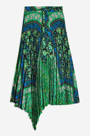 Green Paisley Print Midi Skirt | Topshop Green