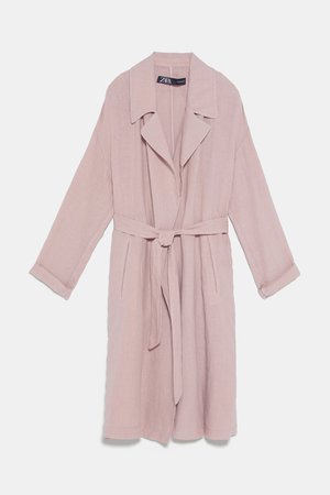 BELTED LINEN TRENCH COAT - View All-COATS-WOMAN | ZARA Canada