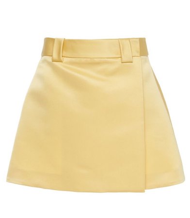 satin yellow skirt