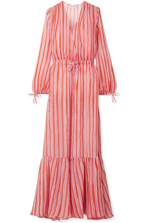 Mira Mikati | Love More striped chiffon maxi dress | NET-A-PORTER.COM