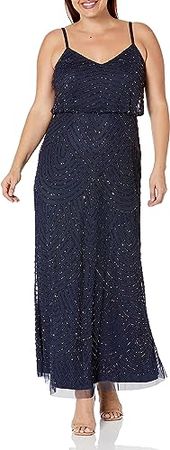 Amazon.com: Adrianna Papell Women's Long Beaded Blouson Gown : Clothing, Shoes & Jewelry