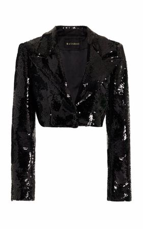 Cropped Sequined Blazer By Rasario | Moda Operandi