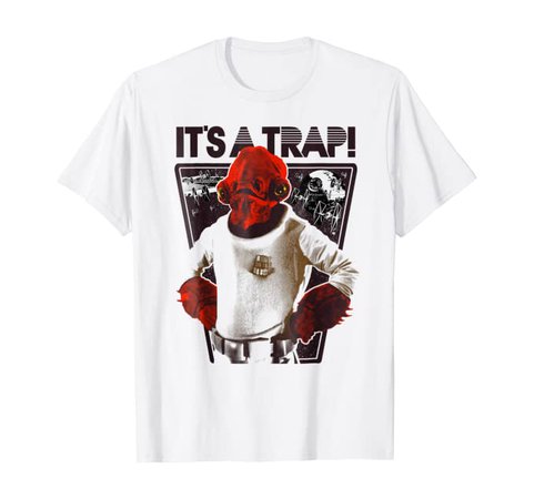 Amazon.com: Star Wars Ackbar It's a Trap Graphic T-Shirt: Clothing