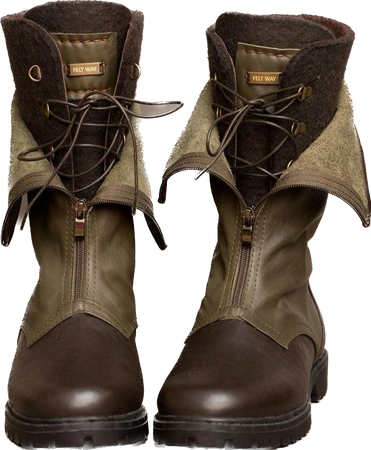 green hiking boots