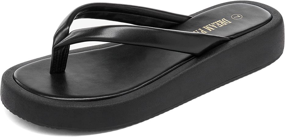 Amazon.com | DREAM PAIRS Women Flip Flops Platform Thong Sandals Comfortable Beach Casual Indoor Outdoor Walking Summer Shoes | Sandals