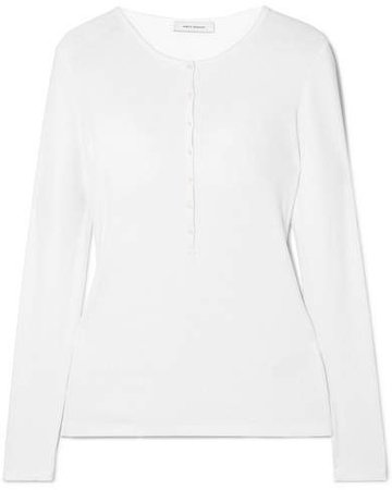 Ninety Percent - Ribbed Organic Cotton-jersey Top - White